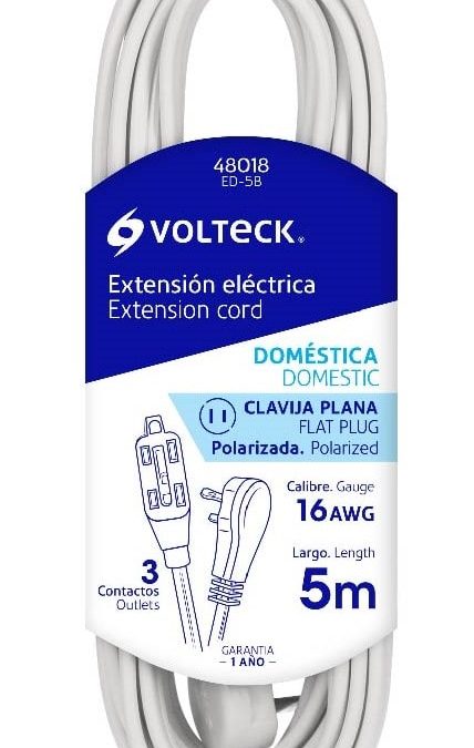 EXTENSION ELECTRICA VOLTECK DOMESTICA 5 MTS