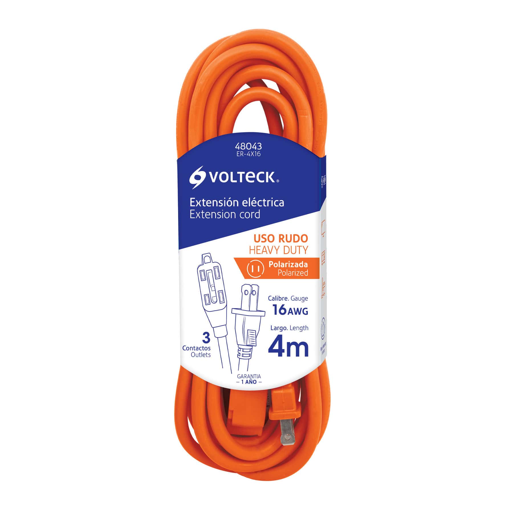 EXTENSION ELECTRICA USO RUDO DE 4 MTS